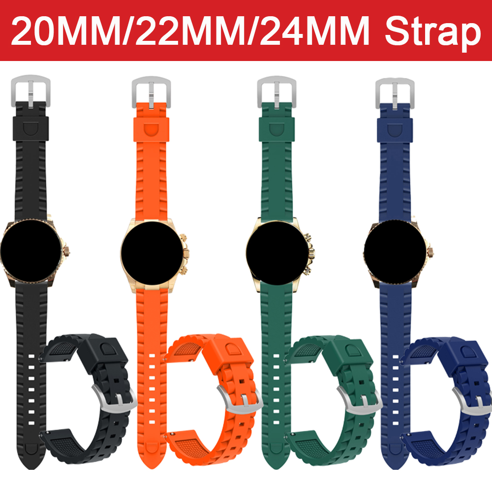 Silicone Watch Band 22Mm - Bracelet en Silicone souple pour montre