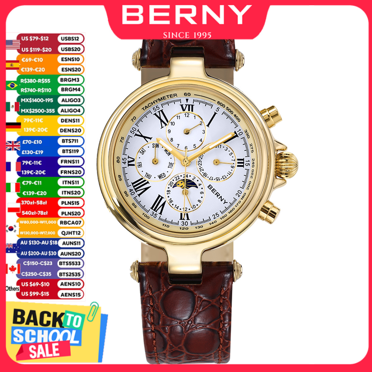 Seiko Watch Prospex - Montre automatique rétro BERNY pour homme,
