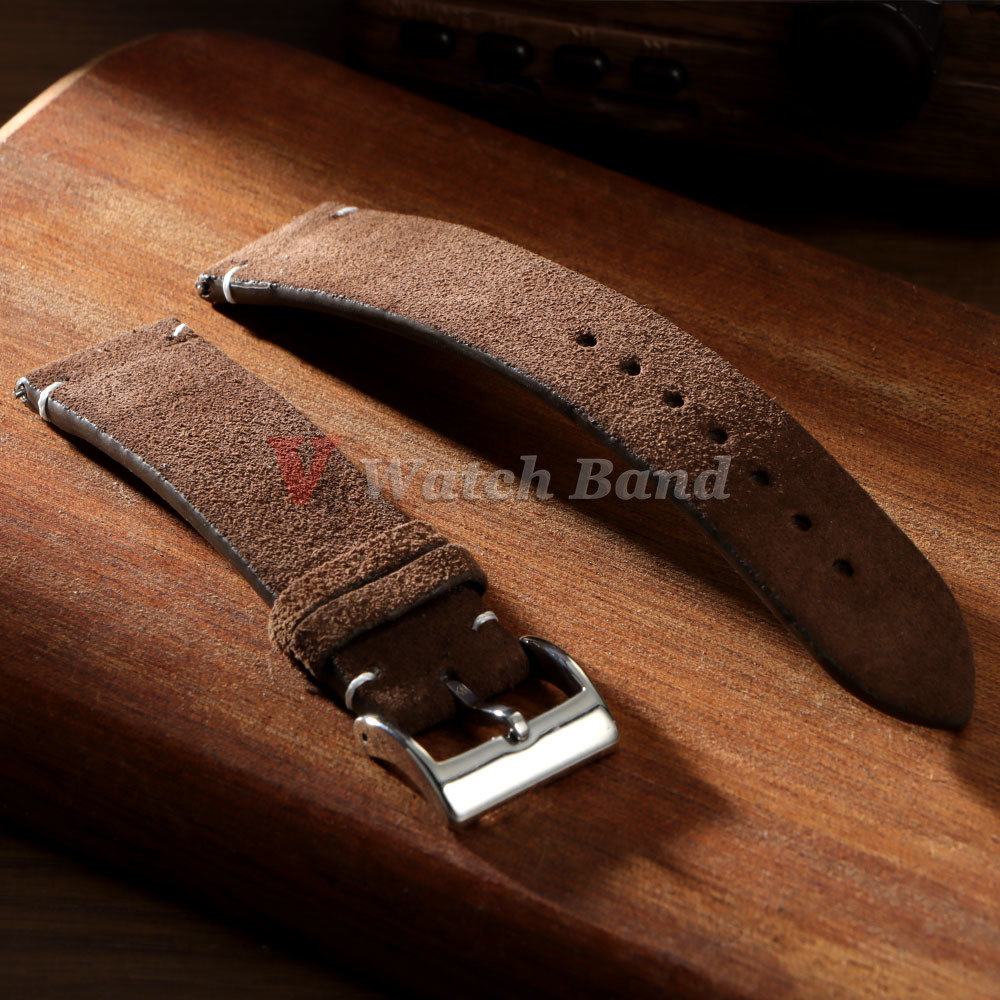 Suede Strap Watch - 20mm 22mm haute qualité daim peau