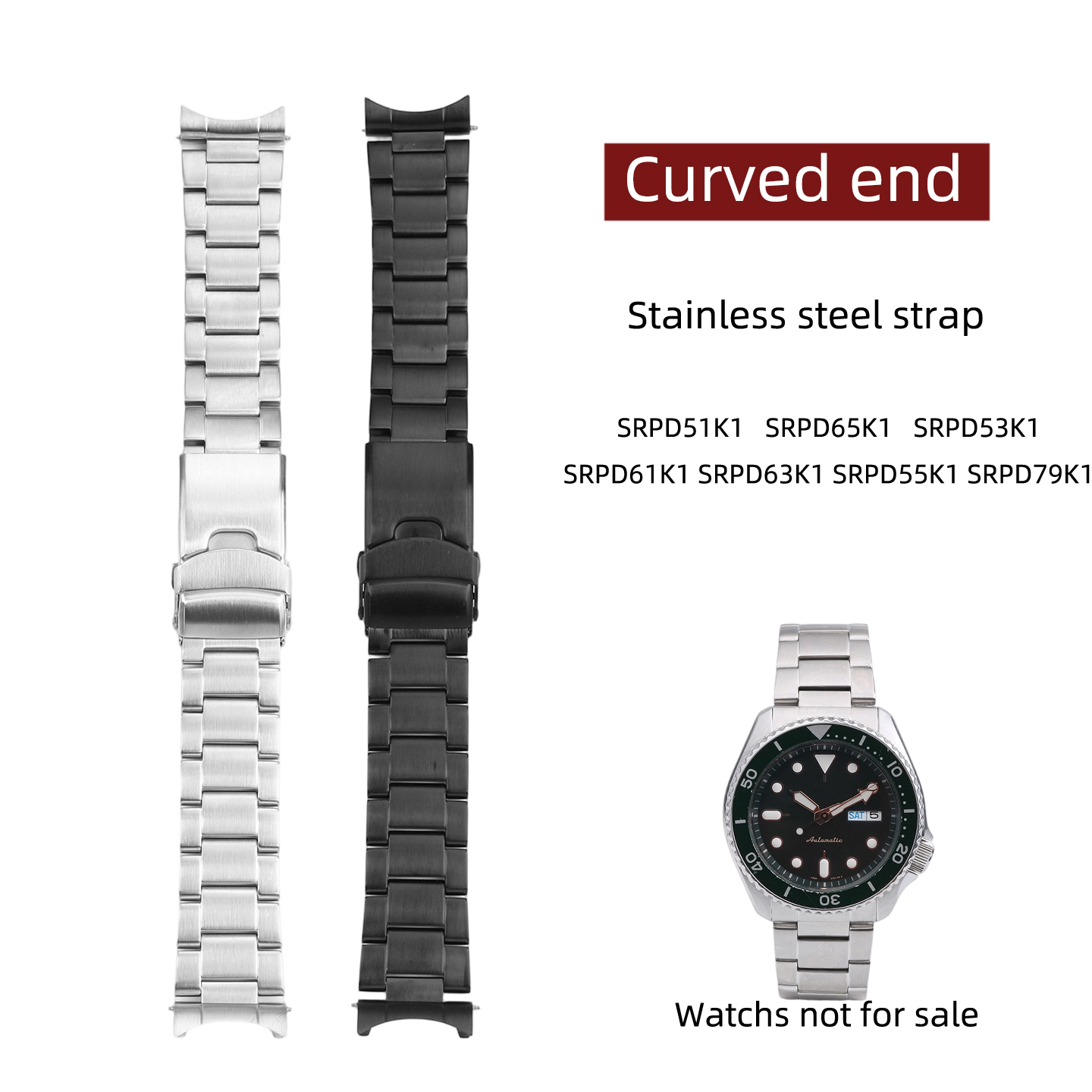 Seiko Watch 5 Sports - Bracelet de montre en acier inoxydable