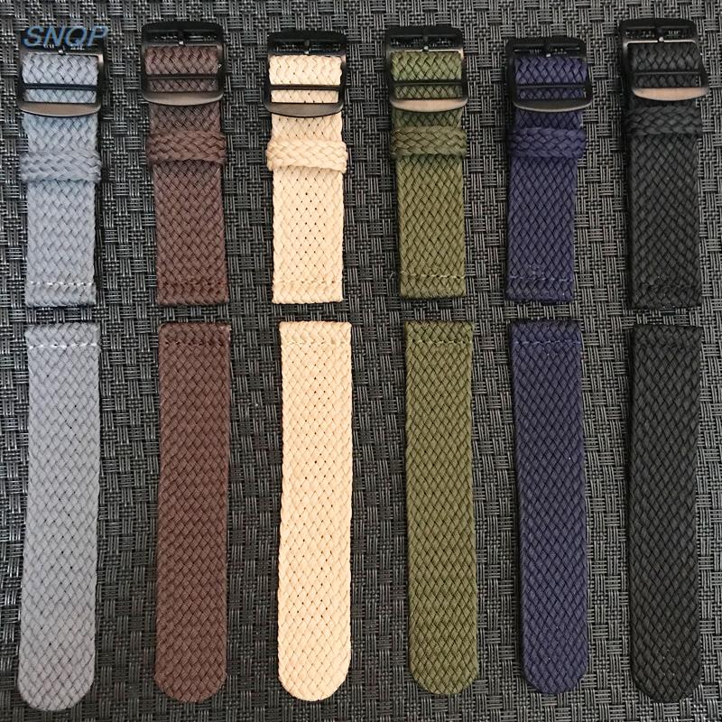 20mm 22mm noir marine couleur  - Perlon Strap Woven avis et prix