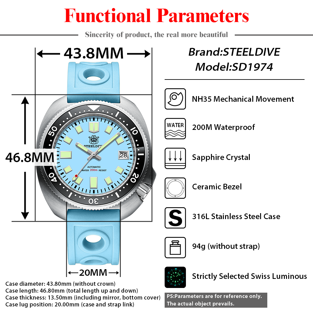 STEELDIVE SD1974 nouveau 43.8m - Seiko Watch Prospex avis et prix