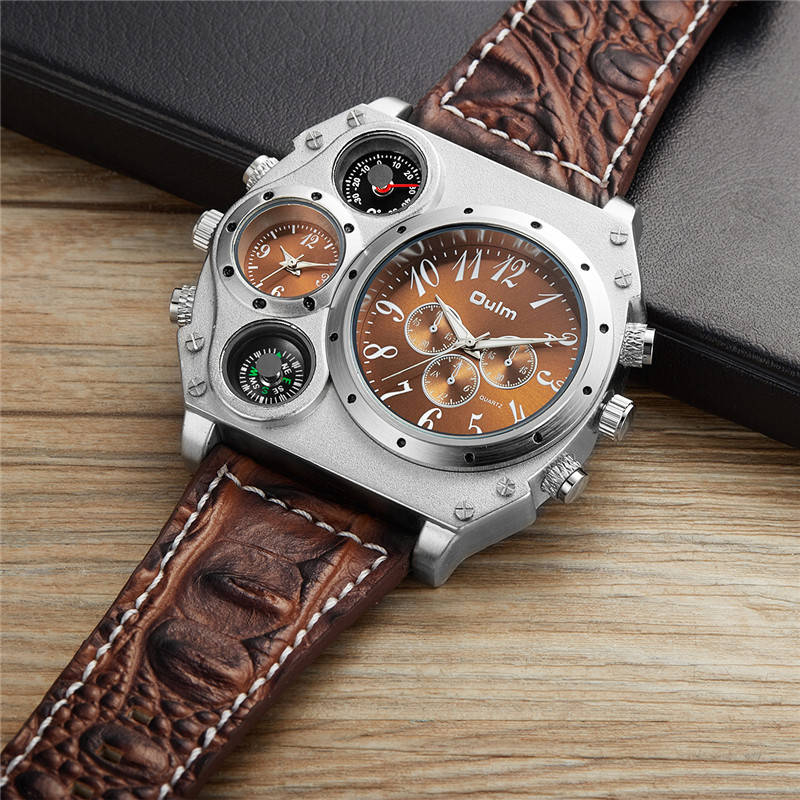 Nouveau modèle OULM montre hom - Leather Watch Band Men avis et prix
