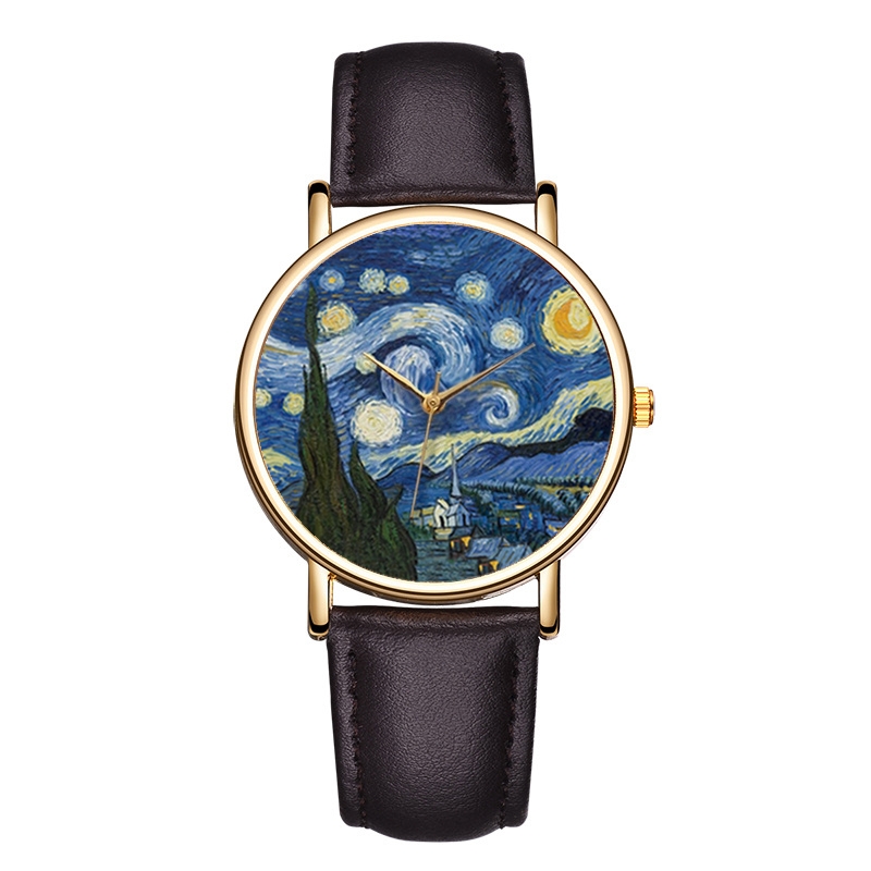 Montres à cadran Van Gogh pour - Leather Watch Band Men avis et prix